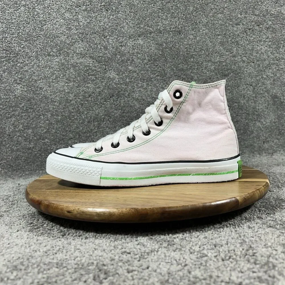Converse Chuck Taylor All Star High Women’s Size 8 Green Pink Skate Shoes Used
